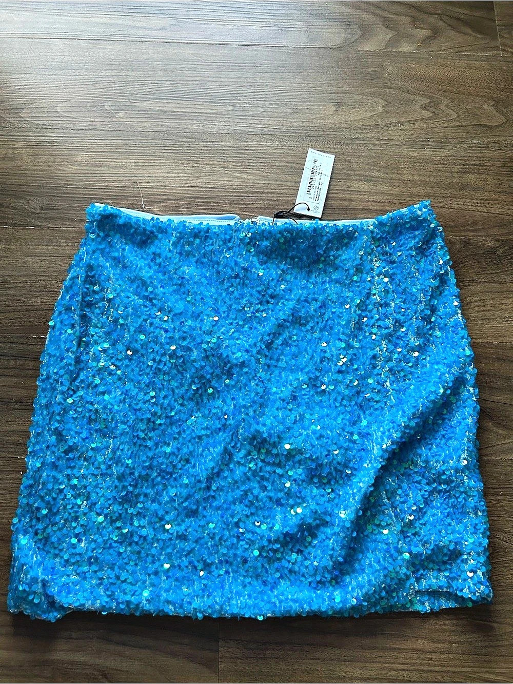 Nasty Gal Premium Sequin Mini Skirt Blue Medium NWT US 8 UK 12